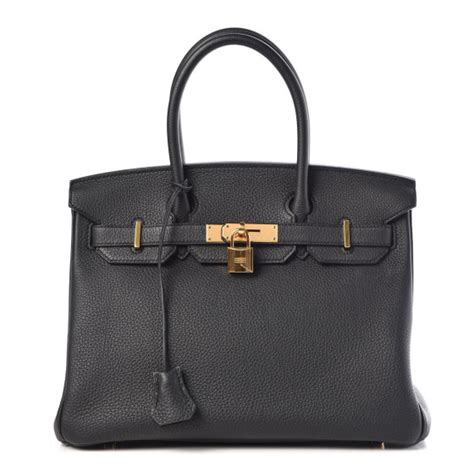 HERMES Togo Birkin 30 Plomb 379511 .